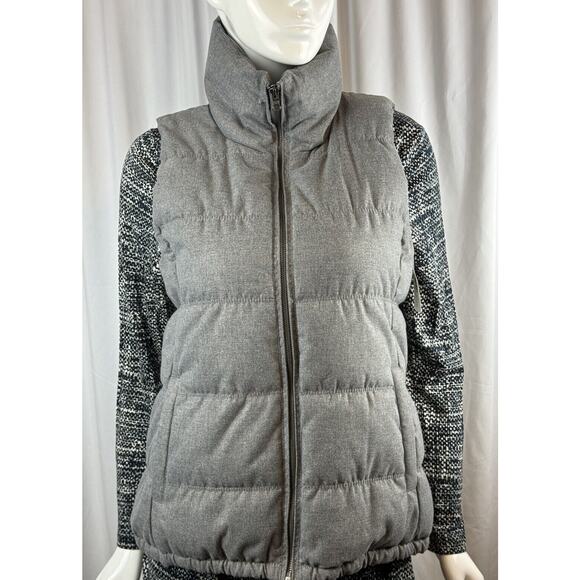 Old Navy Canvas Puffer Vest Gray M gorpcore cold weather 64-05, NWT - Picture 2 of 16